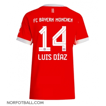 Billige Fotballdrakt Bayern Munich Luis Diaz #14 Replika Hjemmedrakt Dame 2025-26 Kortermet
